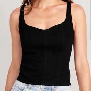 Old navy black sweetheart crop top